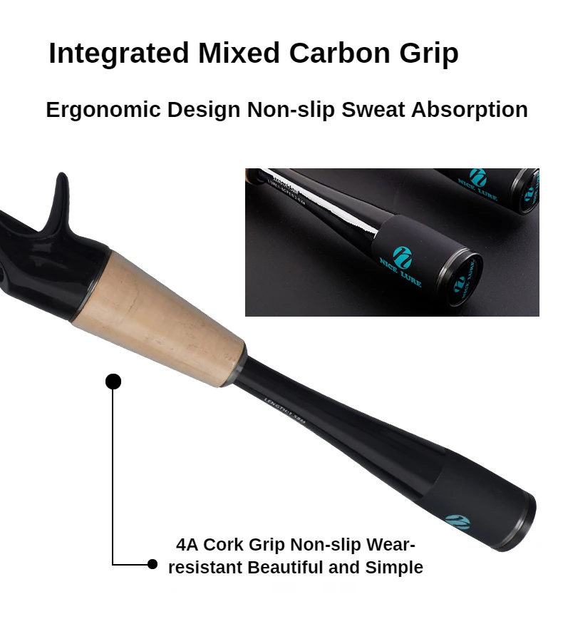 PURELURE-caña de pescar telescópica UL L, accesorio de pesca de carbono, giratoria, cebo suave, 1,53 m, 1,78 m - imagen 5