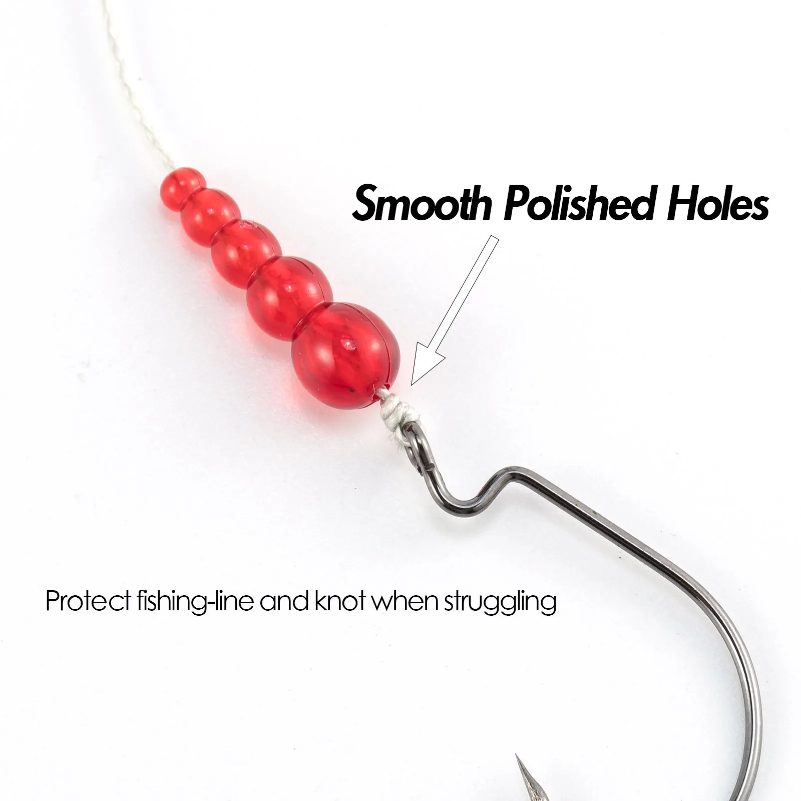 50 Uds. De cuentas de pesca apiladas, suministros de fabricación de señuelos de pesca de plástico para Spinner en línea Spinnerbait Walleye Rig Trucha Bass Crappies - imagen 3