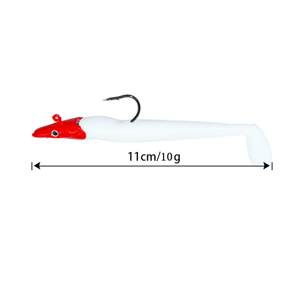 Swimbaits-señuelo suave brillante con cabeza de peso, cebo suave de 10g con gancho de Pesca, aparejos, señuelo para Pesca de lubina, peces artificiales, 5 uds. - imagen 2