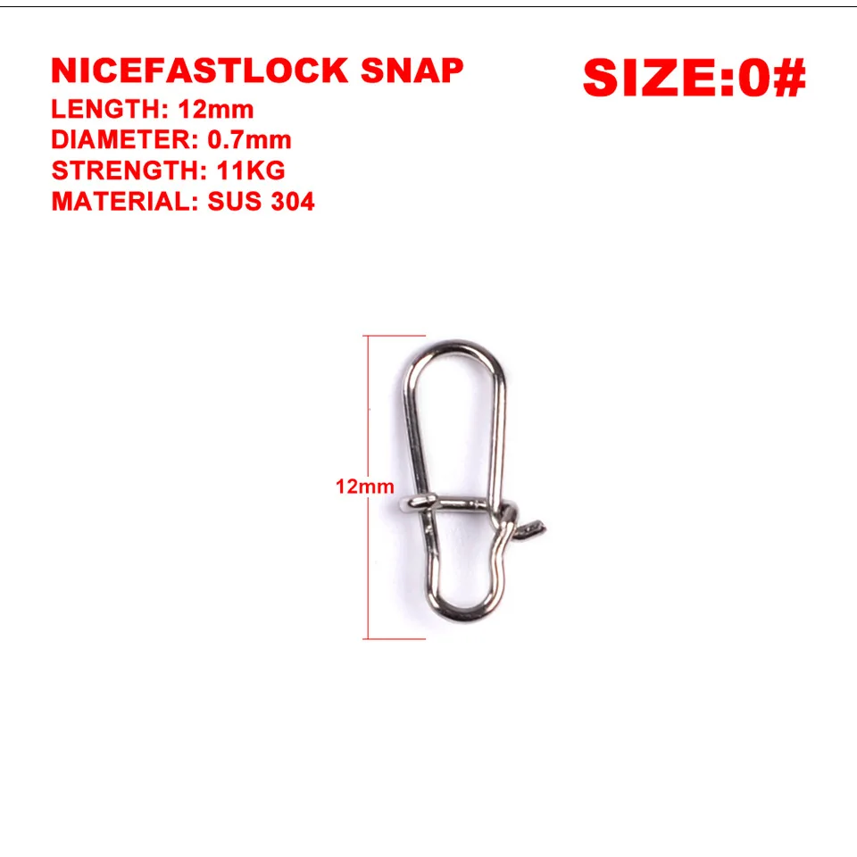 Broche de pesca de acero inoxidable de 100 unids/lote, enganchado de alta resistencia, Conector de pesca, accesorios para señuelos, anzuelos - imagen 5