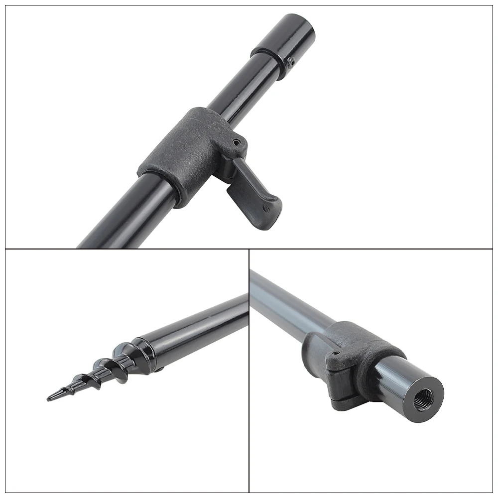 Hirisi Juego de vainas de caña de pescar de carpa de aluminio con bolsa, 2 palos bancarios y 2 barras de zumbido para 3 cañas - imagen 5