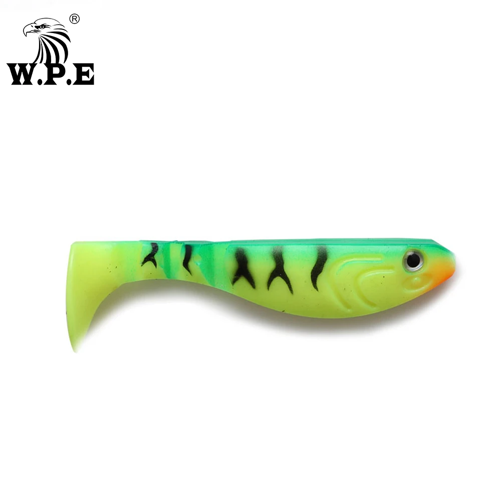 W.P.E-señuelo suave para pesca, cebo de silicona para nadar, Crankbait, Jig Head, Wobblers, 100cm, 5 unids/lote por paquete - imagen 5