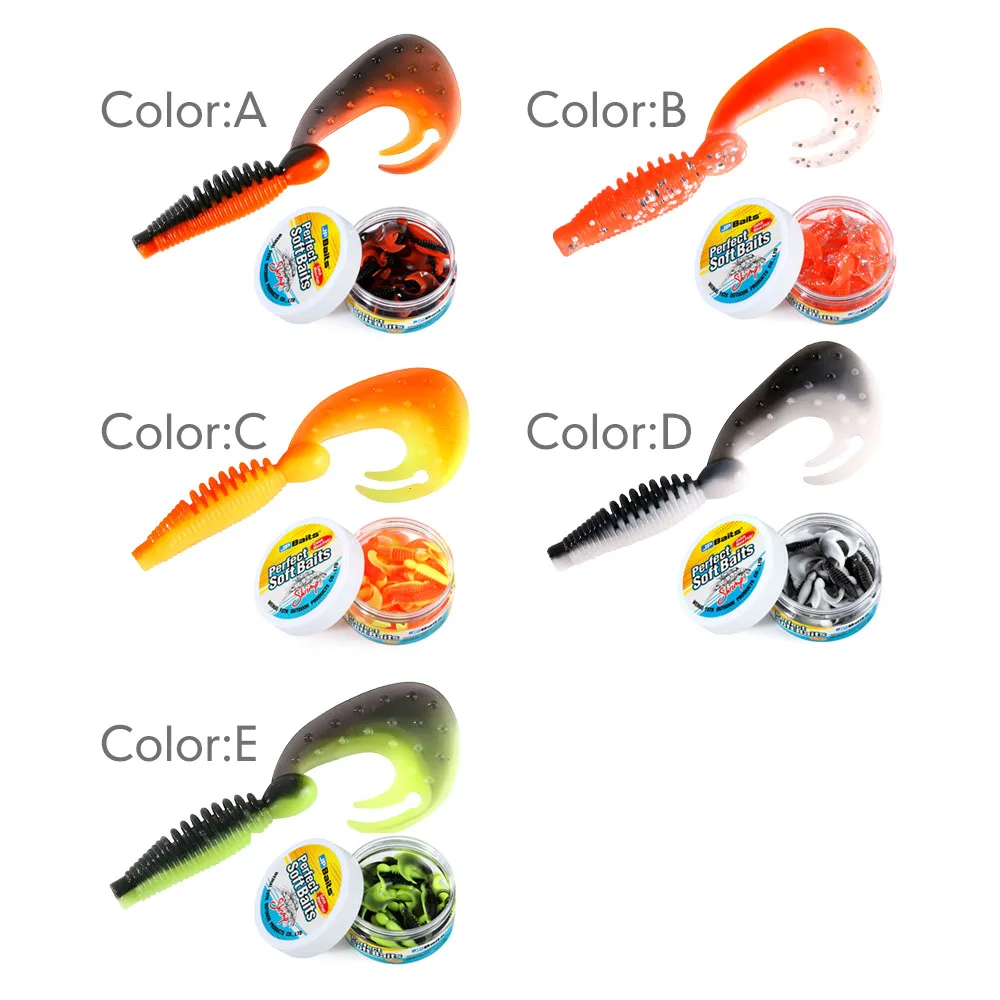 FSTK-Señuelos de Pesca de cola larga, cebo blando de 20 piezas/tarro, 55mm, 1,3g, Wobblers, para carpa, Swimbait Artificial de silicona - imagen 4