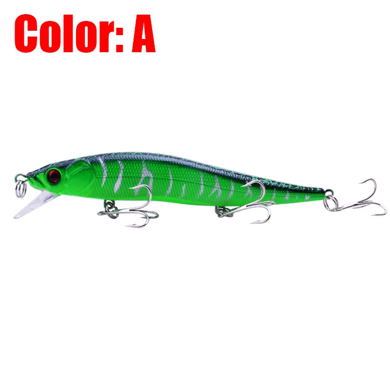 Señuelos de Pesca Minnow Wobblers, cebos flotantes de 11,5 cm y 13,5g, aparejos con ojos 3D Isca Bass, cebo duro Artificial para buceo, 1,5 M, 1 ud. - imagen 3