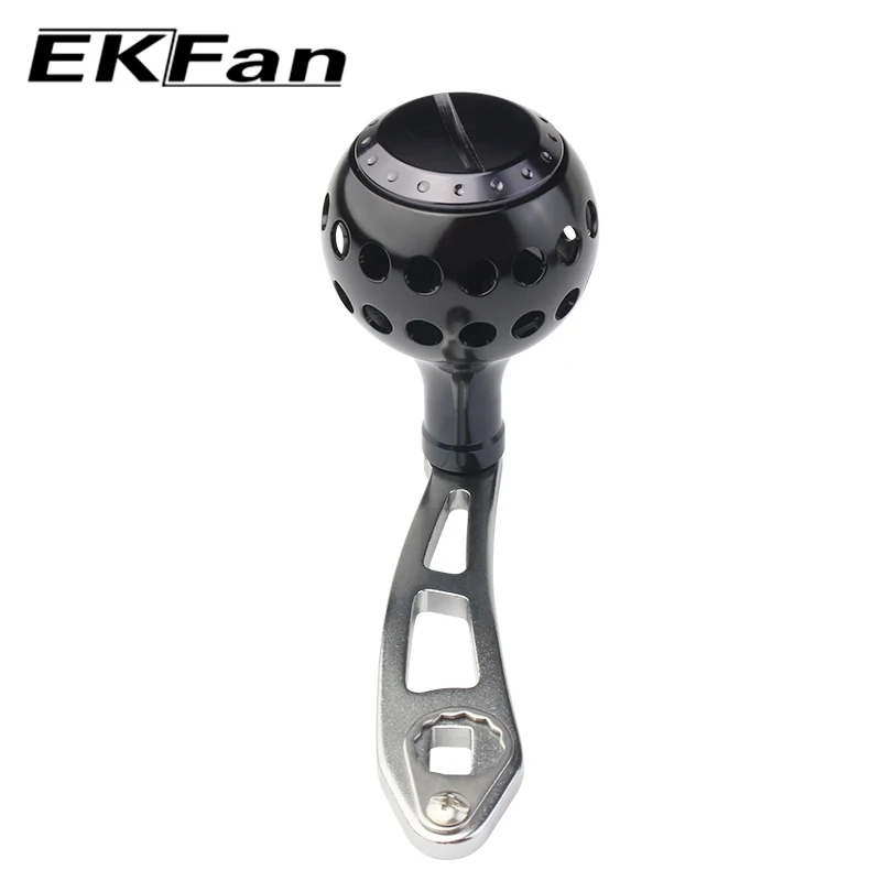 EKFan-carrete de pesca de aleación de aluminio, balancín fuerte y duradero, mango único, 8x5 agujeros, piezas de aparejos de pesca de Baitcasting, 87MM - imagen 5