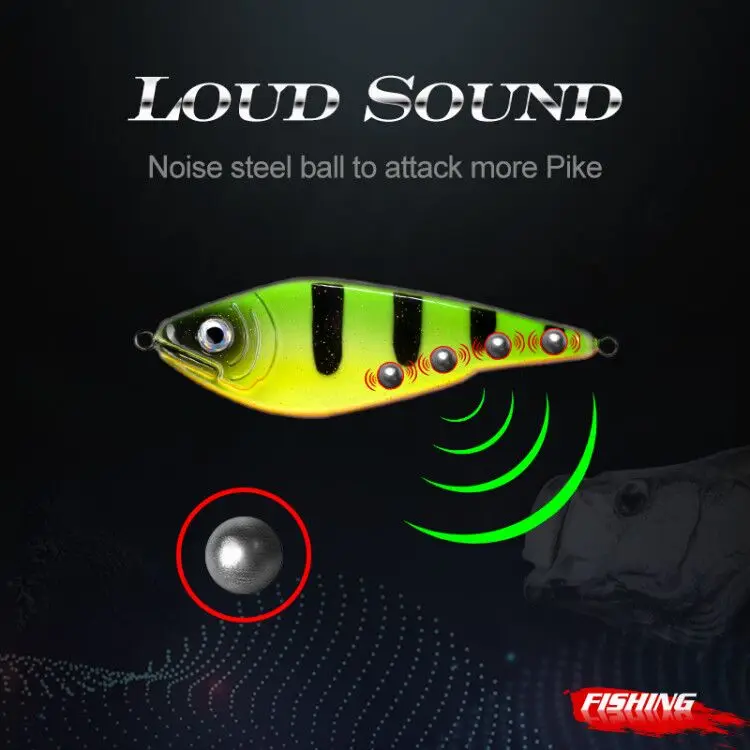 Hunthouse-señuelo de Pesca de Lucio, cebos de hundimiento lento, crankbait, wobblers, Leurre - imagen 3