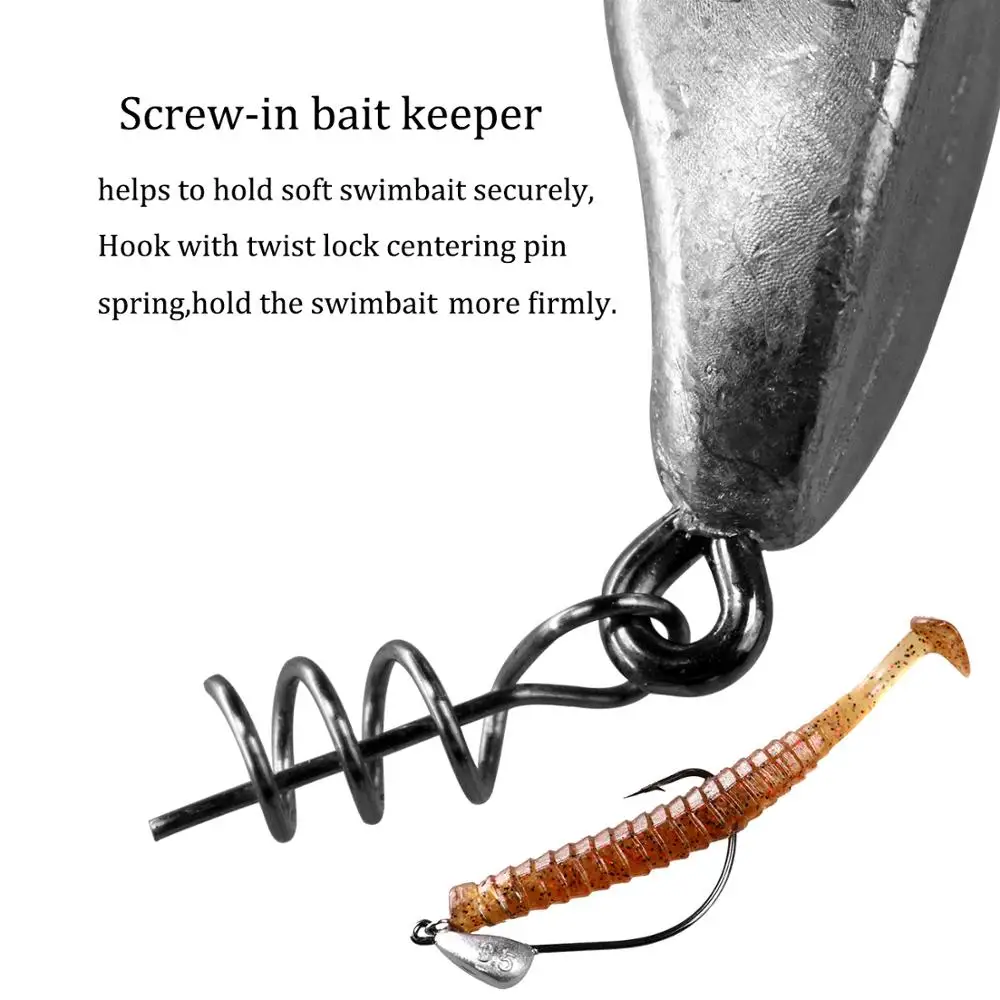THKFISH 5 uds anzuelos compensados con peso de plomo 5g 7g 10g 15g 18g 21g cables plomo resorte Pin pesca anzuelo de púas para señuelos blandos - imagen 3