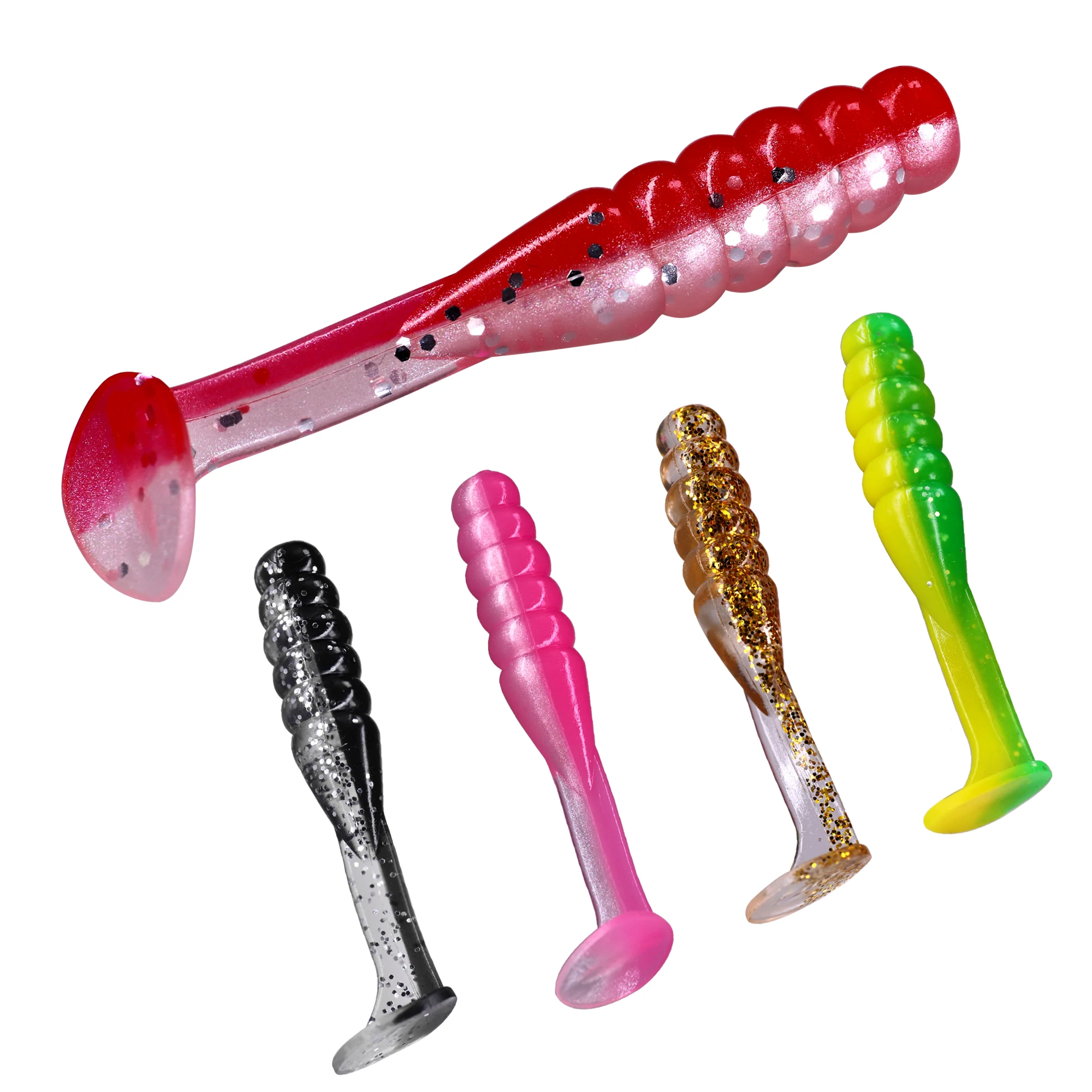 THKFISH 30 Uds cebo de trucha de silicona Wobblers pesca señuelo suave 50mm cola de paleta señuelos artificiales blandos Swimbait para pesca de lubina - imagen 5