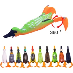 Señuelo flotante Rotatin/Thunder Frog, señuelo suave Wobblers de silicona, Señuelos de Pesca, cebo Artificial, aparejos de pesca de Lucio