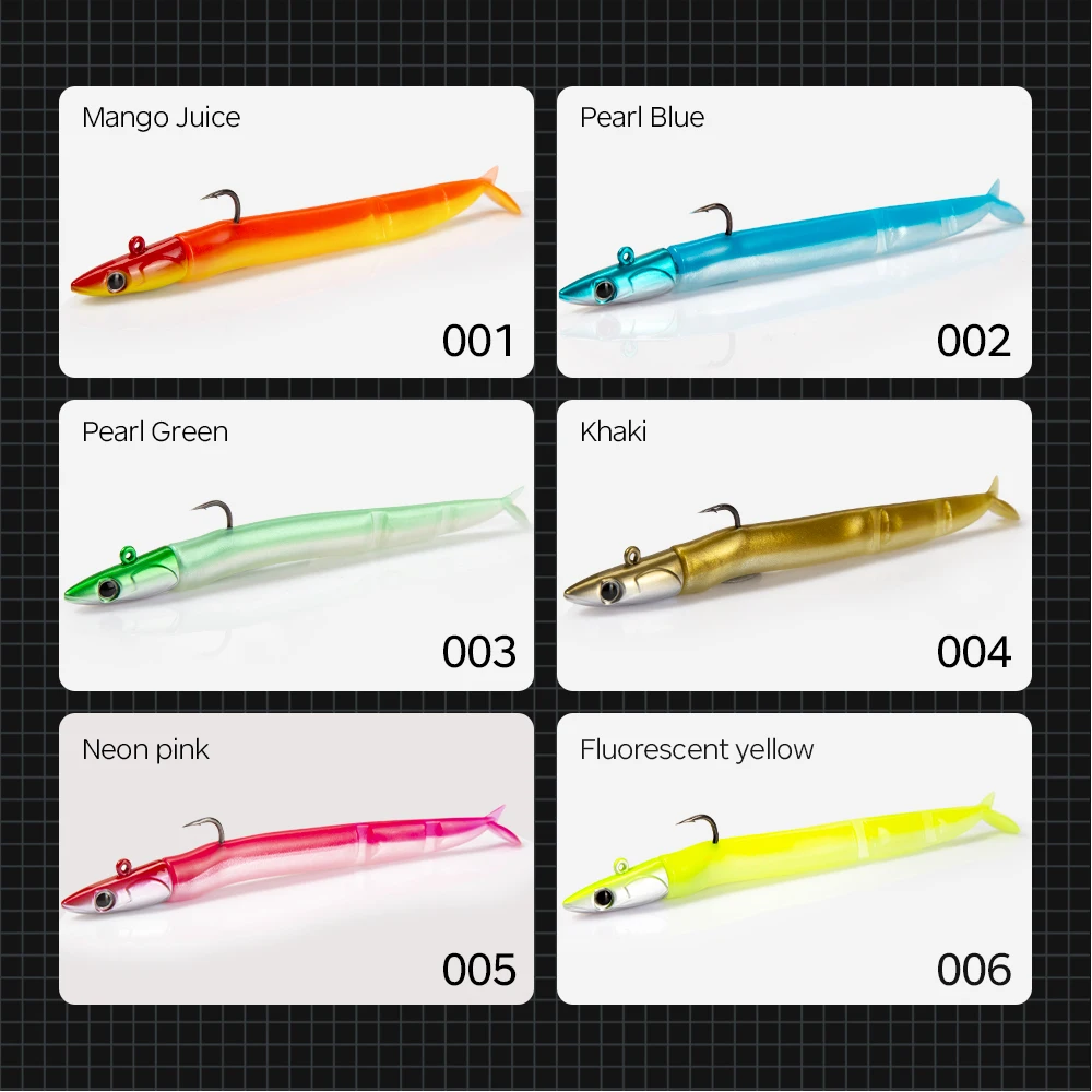 Hunthouse Black Minnow Soft Fishing Lure Wobblers 105mm 115mm 124mm Jig Head Easy Shiner Saltwater For GT Pike Bass Fish Tackle - imagen 5