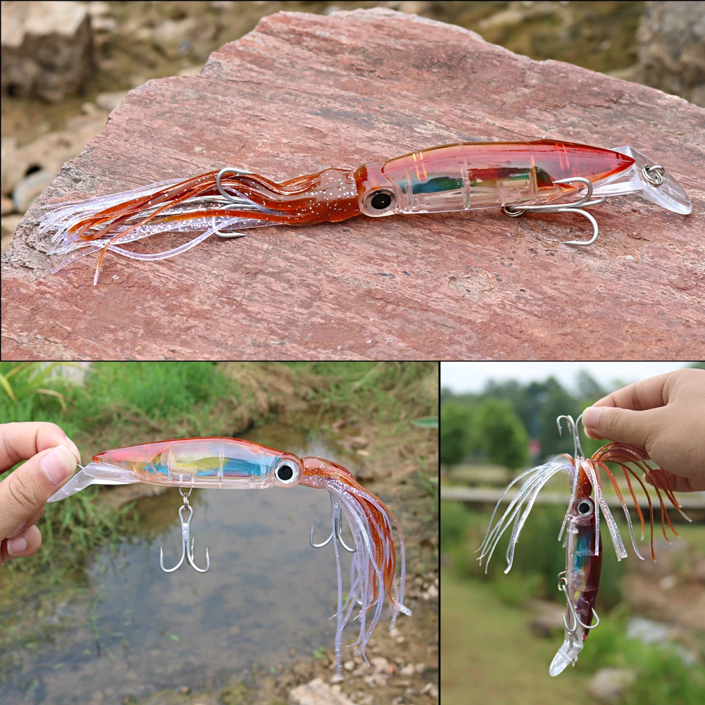 Sougayilang, 1 unidad, 41g, 24cm, pesca en el mar, tiro largo, pulpo grande, calamar, cebo Luya, cebo falso con barba, cebo de calamar de plástico - imagen 5