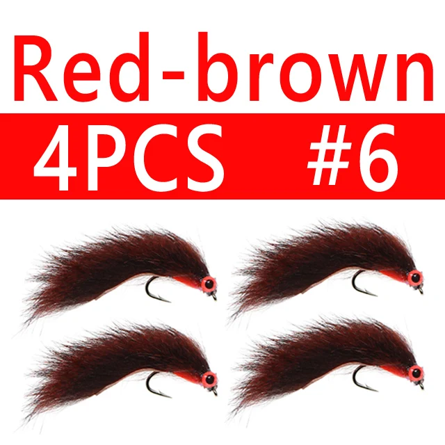 4PCS Sz 6 Red-Brown
