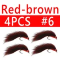 4PCS Sz 6 Red-Brown