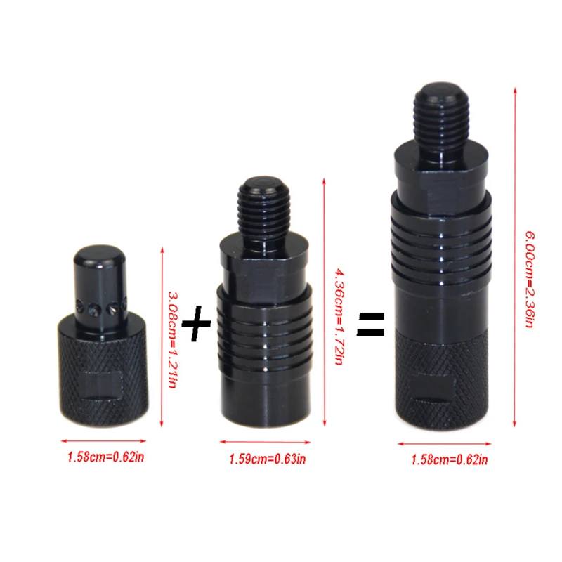 Adaptador de soporte de aleación de aluminio, conector roscado M3/8, soporte de enchufe de tierra, herramienta de pesca, accesorios de alarma de pesca de carpa - imagen 2