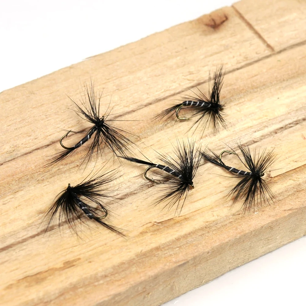 Wifreo-SEÑUELOS DE cebra negra, Mosca, mosquitos, trucha, pesca, moscas secas, cebo de pesca, 10 Uds., #10 - imagen 4