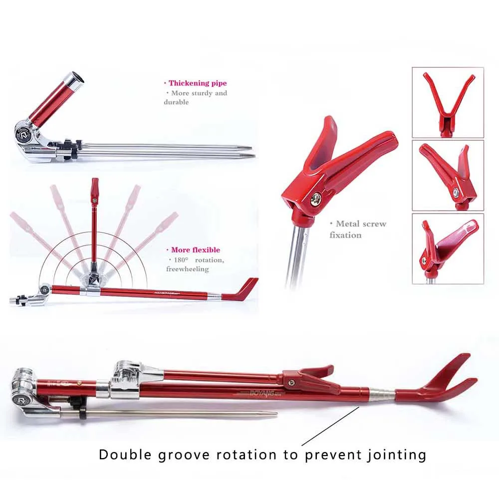 Soporte de pesca de ángulo ajustable, herramienta para exteriores de acero inoxidable, 2,3 M, 2,1 M, 1,7 M, soporte de caña de mano telescópica - imagen 3