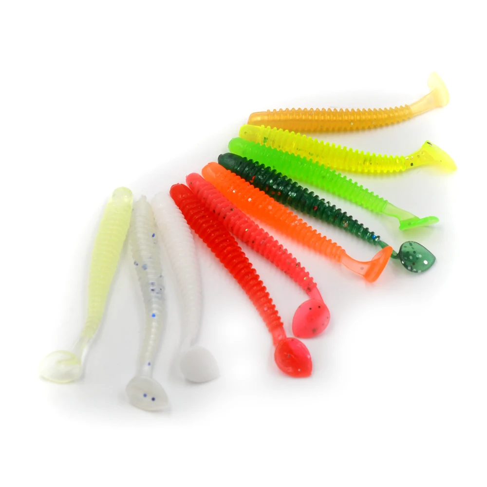 MNFT-Señuelos de Pesca de silicona suave, cebo Artificial, accesorios de pesca de carpa, 7cm, 1,8g, 60 uds. - imagen 3