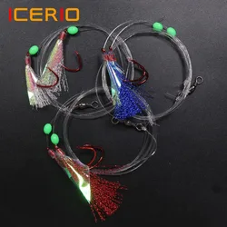 ICERIO-aparejo de Snapper para pesca en agua salada, 6 bolsas, 2 anzuelos circulares, modelo 3/0 #4/0 #5/0 #