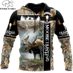 Sudadera Moose Hunting de caza camuflaje 3D con cremallera unisex