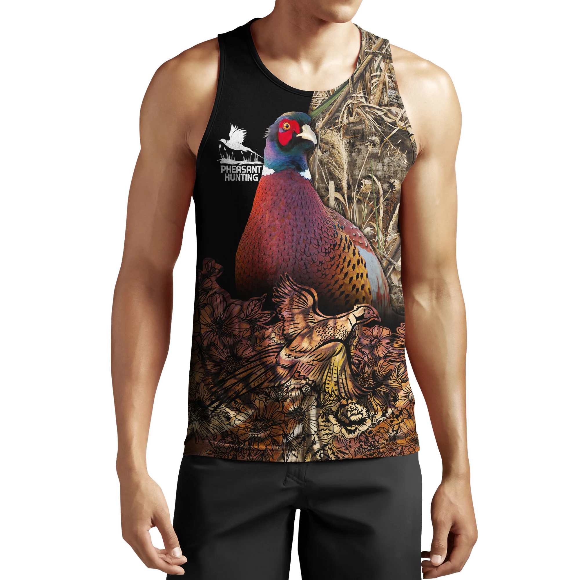 Hermosa caza de faisán, chaleco con estampado 3D para hombre, camiseta sin mangas de moda Harajuku, ropa de calle de verano, camiseta sin mangas Unisex BX010 - imagen 4