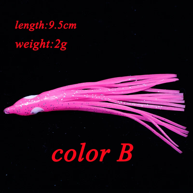 Señuelos de Pesca de pulpo suave para Jigs, faldas de pulpo luminosas de colores mezclados, cebo de Jigging Artificial, falda de calamar, 1 lote - imagen 3