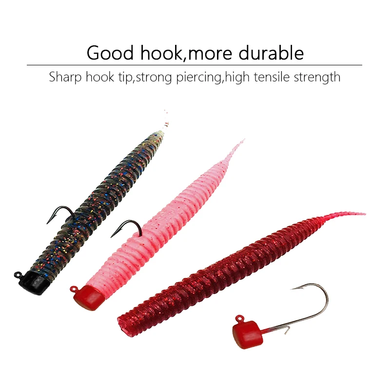 LSP 4 Uds Ned Rig Jig anzuelos de pesca anzuelos de púas anticaída para agua dulce cebo de silicona suave anzuelos de pesca piezas de pesca - imagen 4