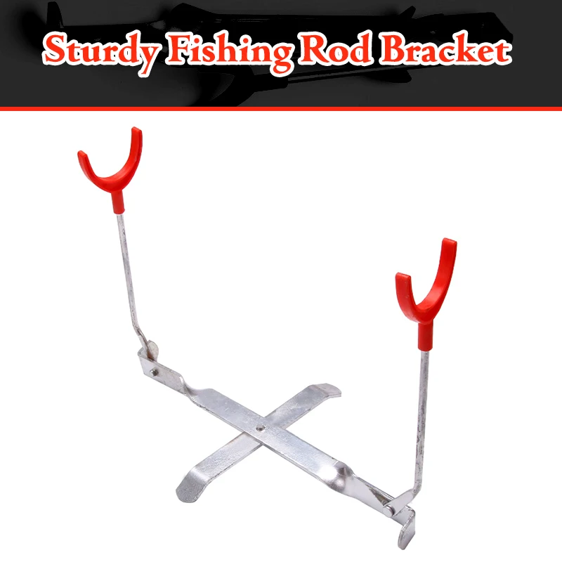 Mosodo-soporte ajustable para caña de pescar en hielo, resistente, de Metal, color rojo, verde, plegable, para carpa - imagen 2