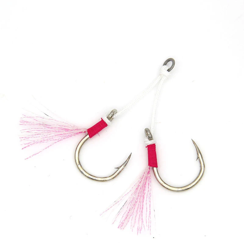 1/0, 2/0, 3/0, 4/0 de Lumious lento Plantilla de silicona falda ayudar gancho jigging anzuelo Pesca Marítima gancho - imagen 4