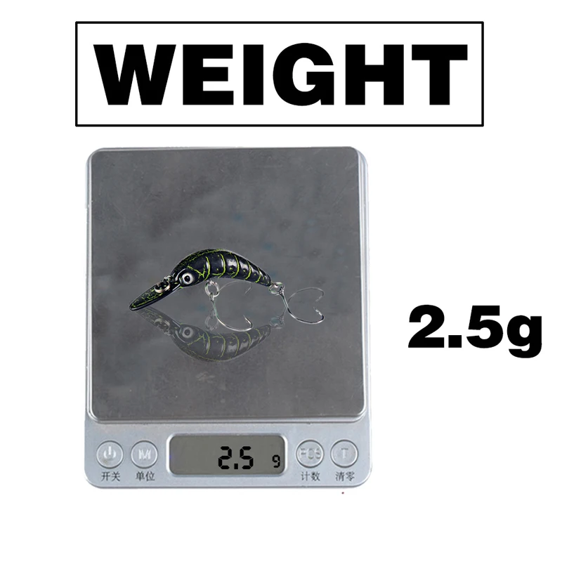 Señuelo de Pesca flotante de 5cm y 2,5g, cebos artificiales Micro duros, Minnow para Lucio, trucha, novedad, 1 unidad - imagen 3