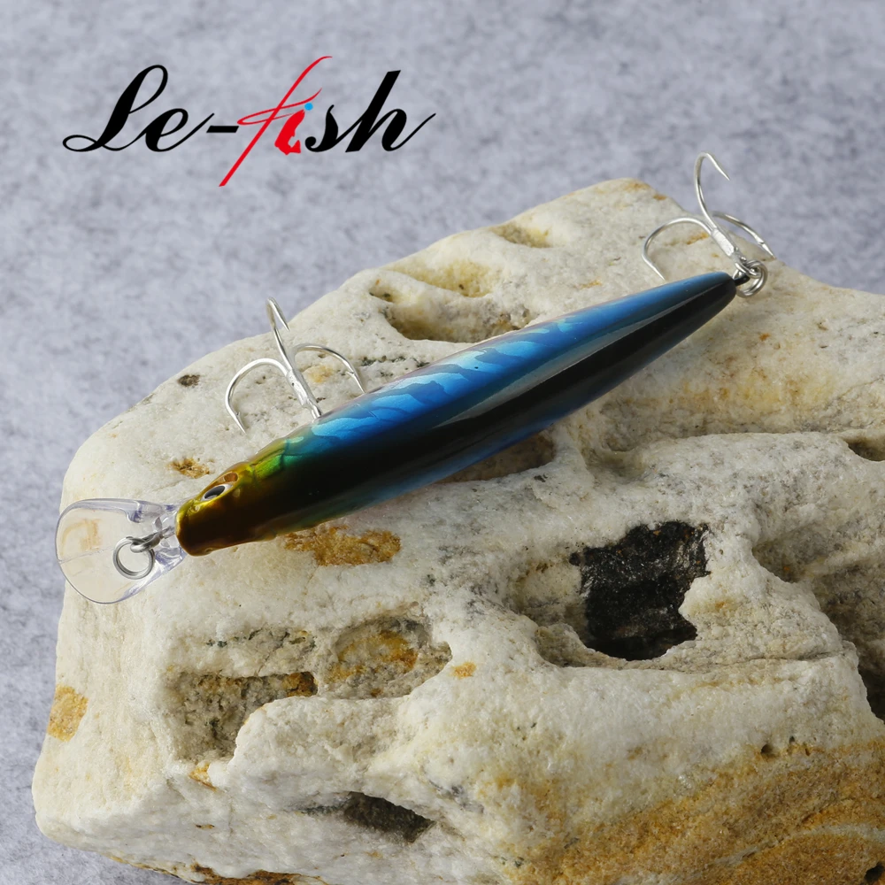 Le-Fish 95MM 32G hundimiento Shad Minnow ojos 3D cebo Artificial señuelos de lubina Wobblers de tiro largo