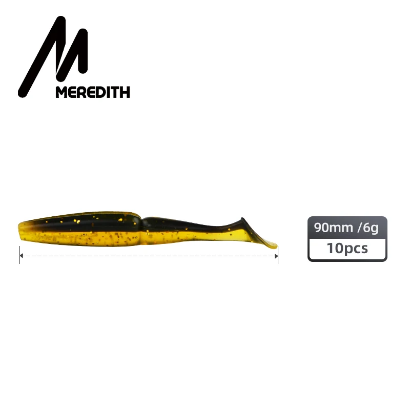 Meredith Crazy Shiner 10 Uds 6g 9cm señuelo suave de pesca cebo de pescado Swimbaits cebo de silicona Wobblers suaves señuelo aparejos de pesca Minnow - imagen 3