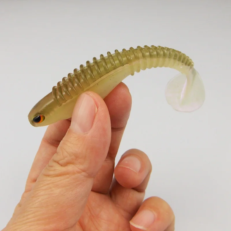 KESFISHING Nasty Shad 4 "T Tail Swimbait mejor calidad ojos 3D Pesca cebos blandos de silicona Artificial para Lucio Señuelos de Pesca de lubina - imagen 4