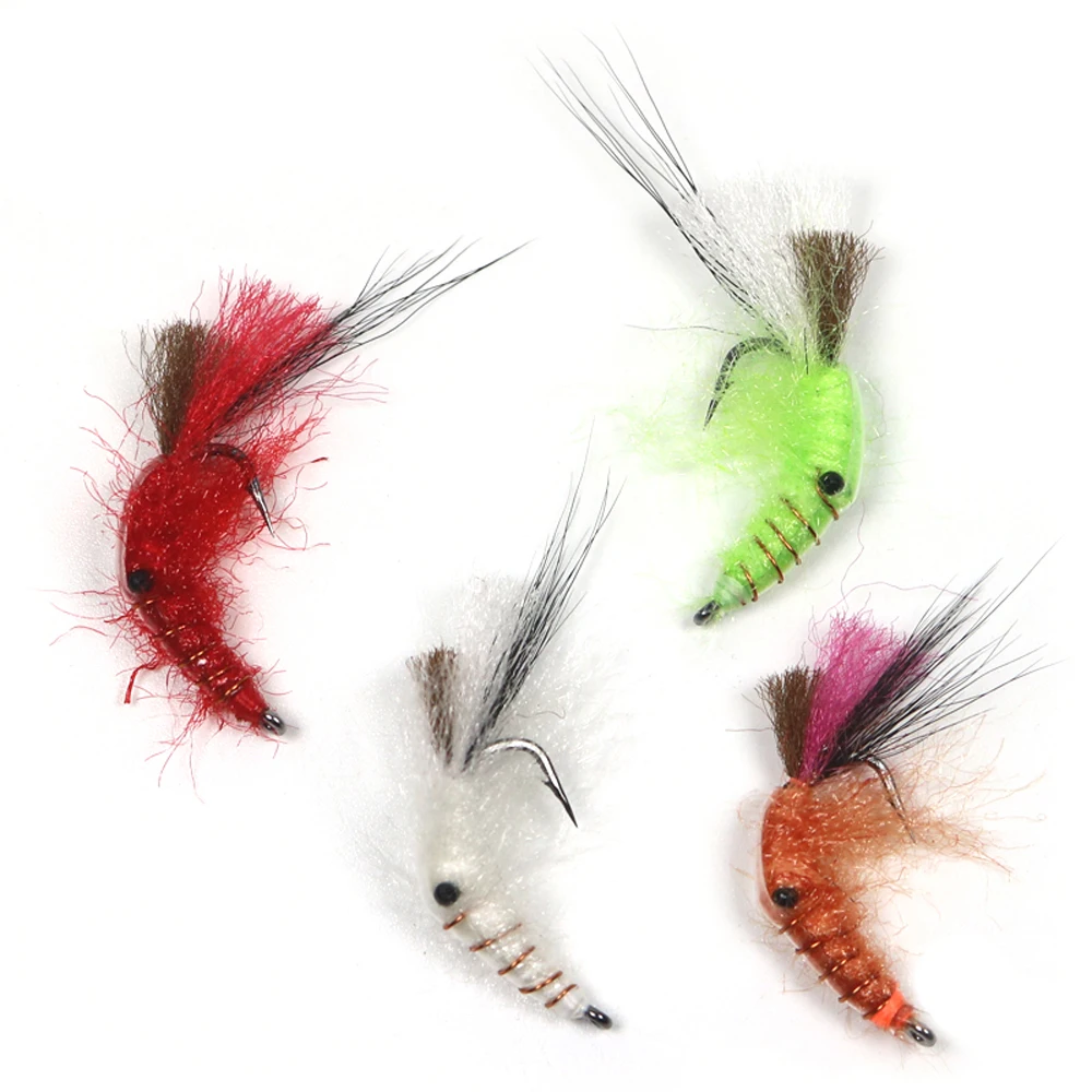 ICERIO-SEÑUELOS con purpurina para agua dulce y salada, 8 unidades, gambas, moscas de la ninfa, trucha marina, pesca con mosca, #4 - imagen 4