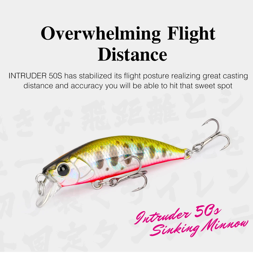 TSURINOYA 50S NUEVA COLOR 5 cm 5g hundimiento Minnow señuelo de pesca TROUT Artificial Jerkbait cebo duro Lucio Wobbler Crankbait
