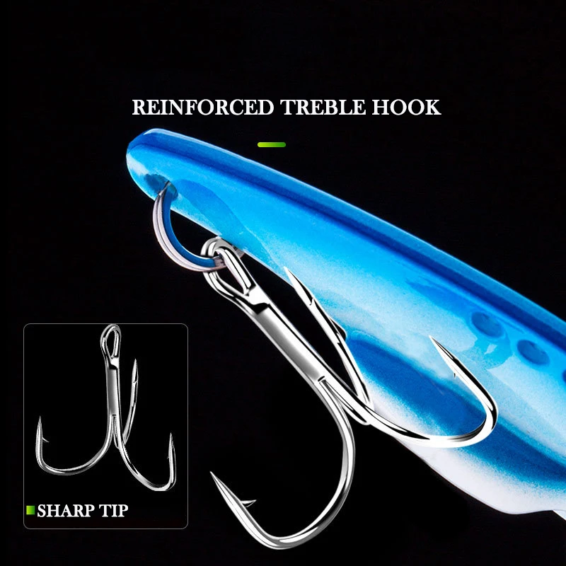 Señuelo de pesca VIB de metal, Jig Vibrate, Hard Bait, Spin Fishhook, Sinking Crankbaits, Spinner, Bass, Pike, Perch, 7g/10g/15G, 1 ud. - imagen 4