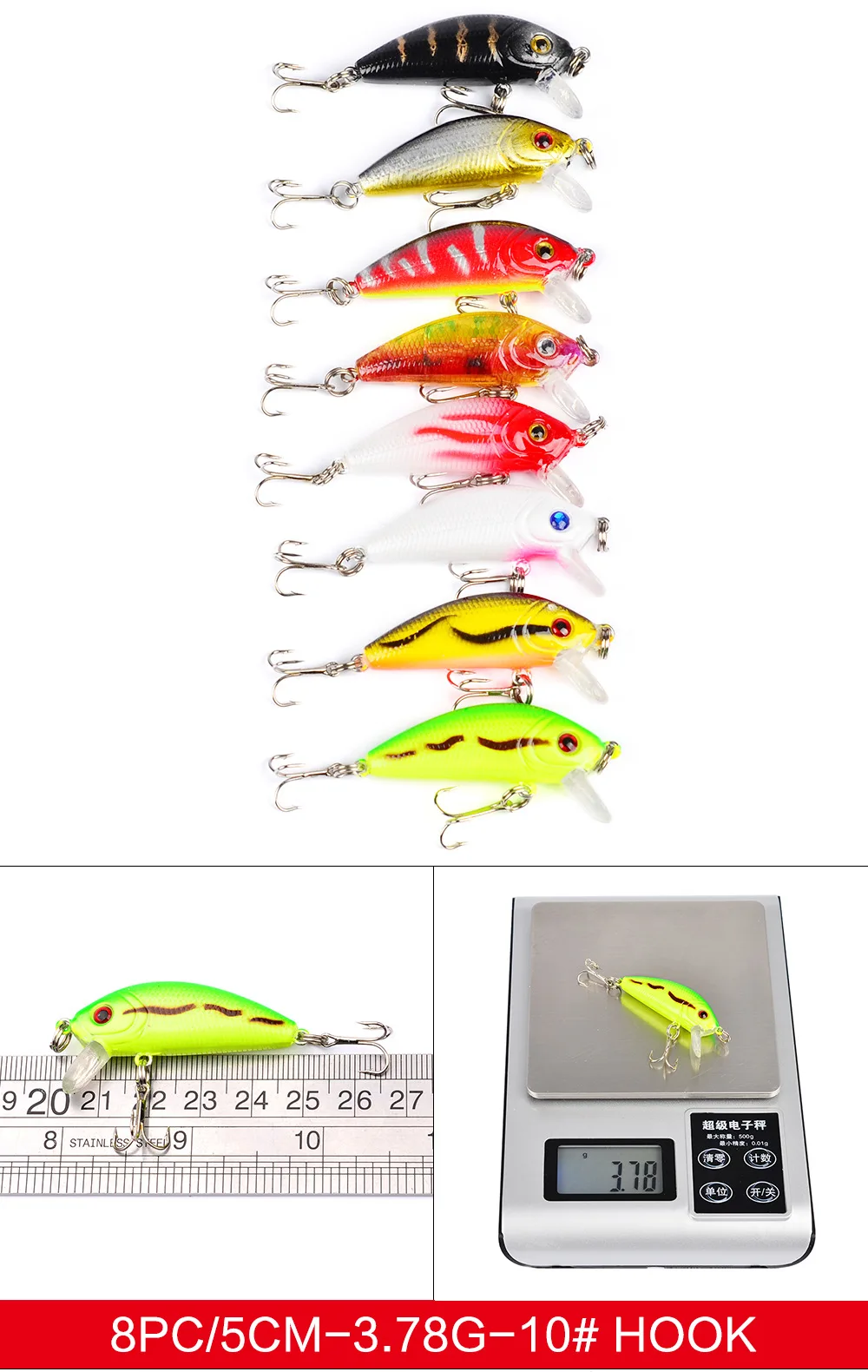43 Uds Kit de Señuelos de Pesca aparejos Crankbait Minnow Popper lápiz Swimbaits gancho agua dulce agua salada cebos duros señuelos de manivela biónicos - imagen 4
