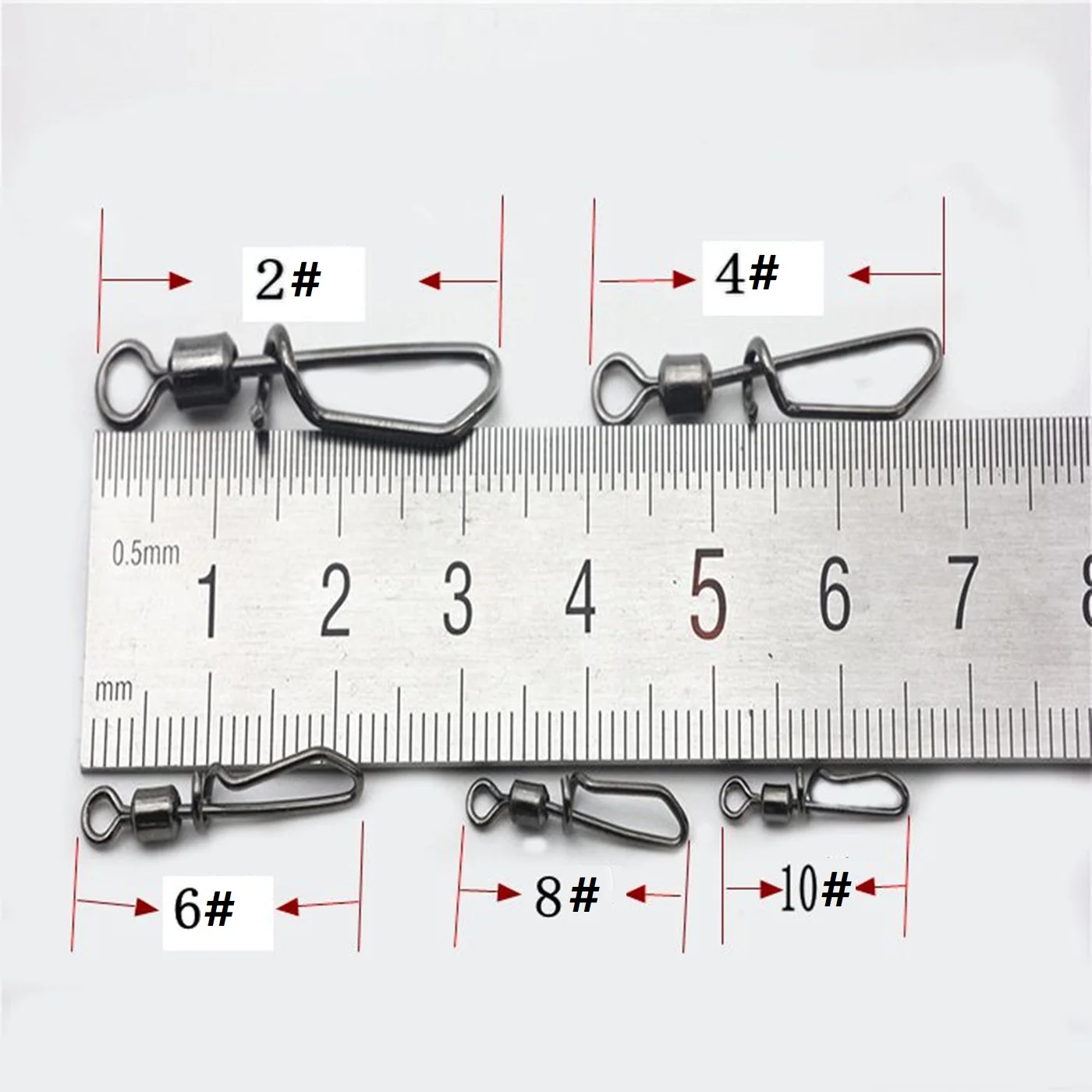 Conector de anillo giratorio de pesca con broche en forma de T, accesorios de gancho de señuelo de pesca de cobre y acero inoxidable, 20 unids/lote - imagen 3