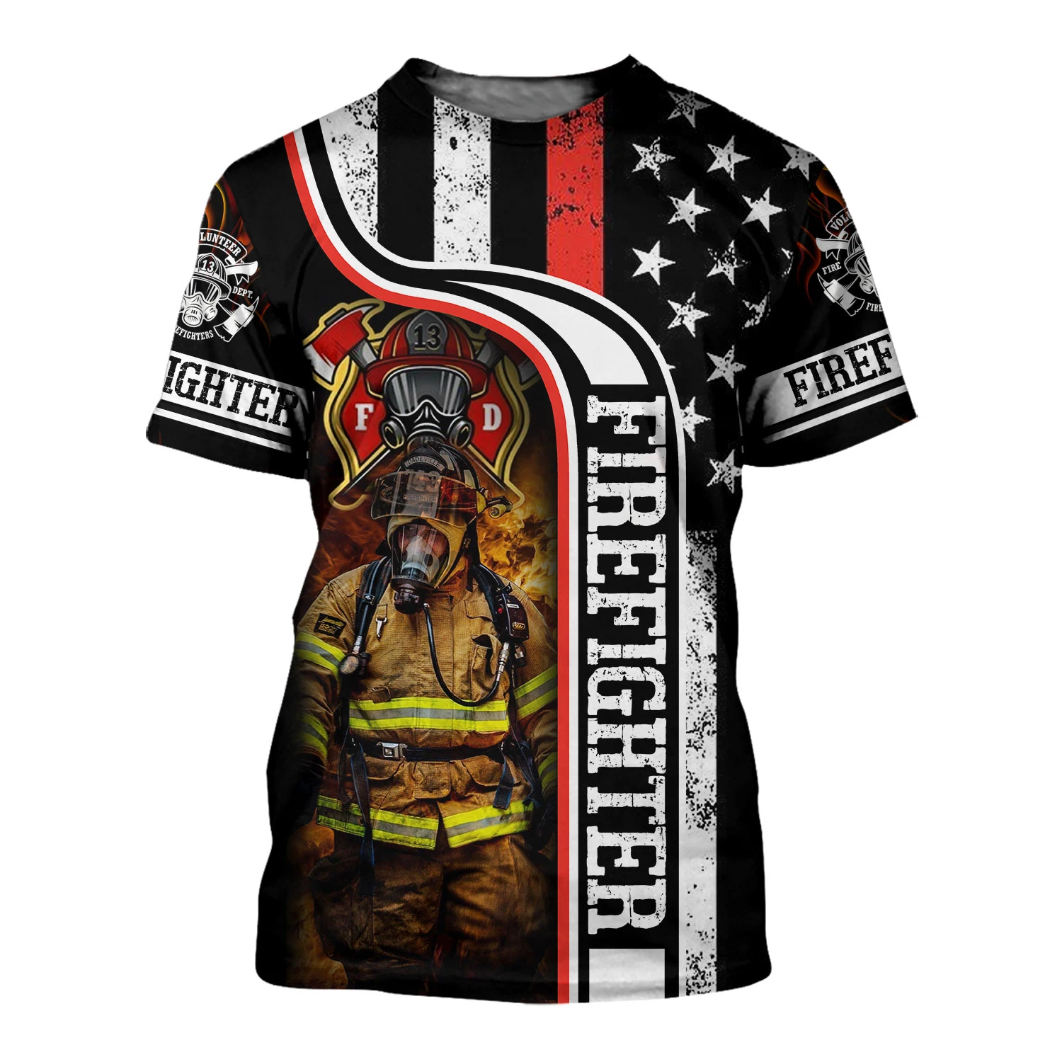 Camiseta Bombero 3D Harajuku – Manga corta unisex de verano 2025 - imagen 3