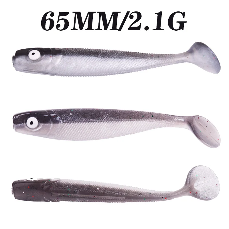 Señuelo de Pesca suave con ojos 3D, cebo de silicona, gusanos artificiales, cebos de goma, Lucio, pececillo, Wobblers, Swimbaits, aparejos de Pesca, 10 Uds./lote