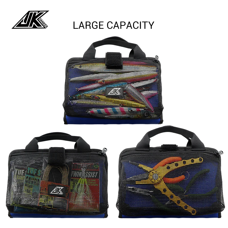 JK-Bolsa de almacenamiento portátil a prueba de agua, accesorio con placa de hierro, plomo, cuero, cubierta protectora, equipo de pesca - imagen 3