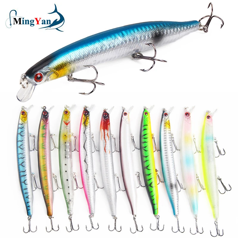Señuelo de pesca de cebo Minnow, peso de 19,1g/13,5 cm, buceo profundo de 0,5-1,2 m, aparejos de pesca Wobbler Artificial Isca, 1 unidad