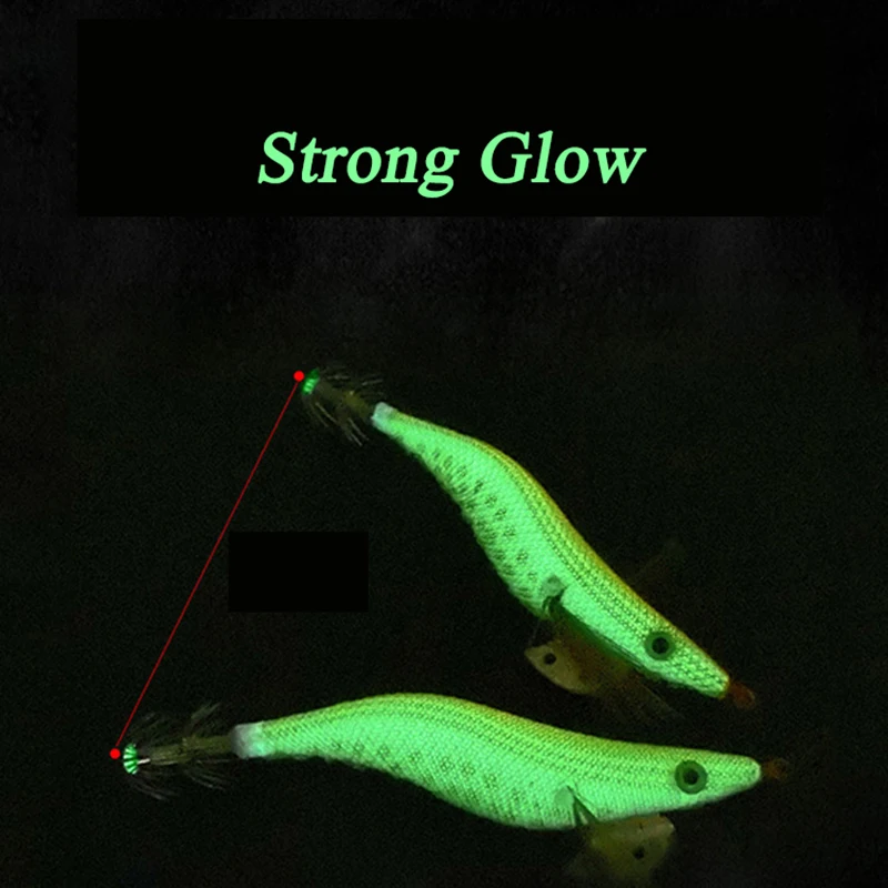 10 Uds camarones coronas calamar Pesca señuelo plantillas de Pesca cebo duro resplandor 2,5 #3,0 #3,5 # mar Artificial sepias pulpos de Pesca - imagen 5