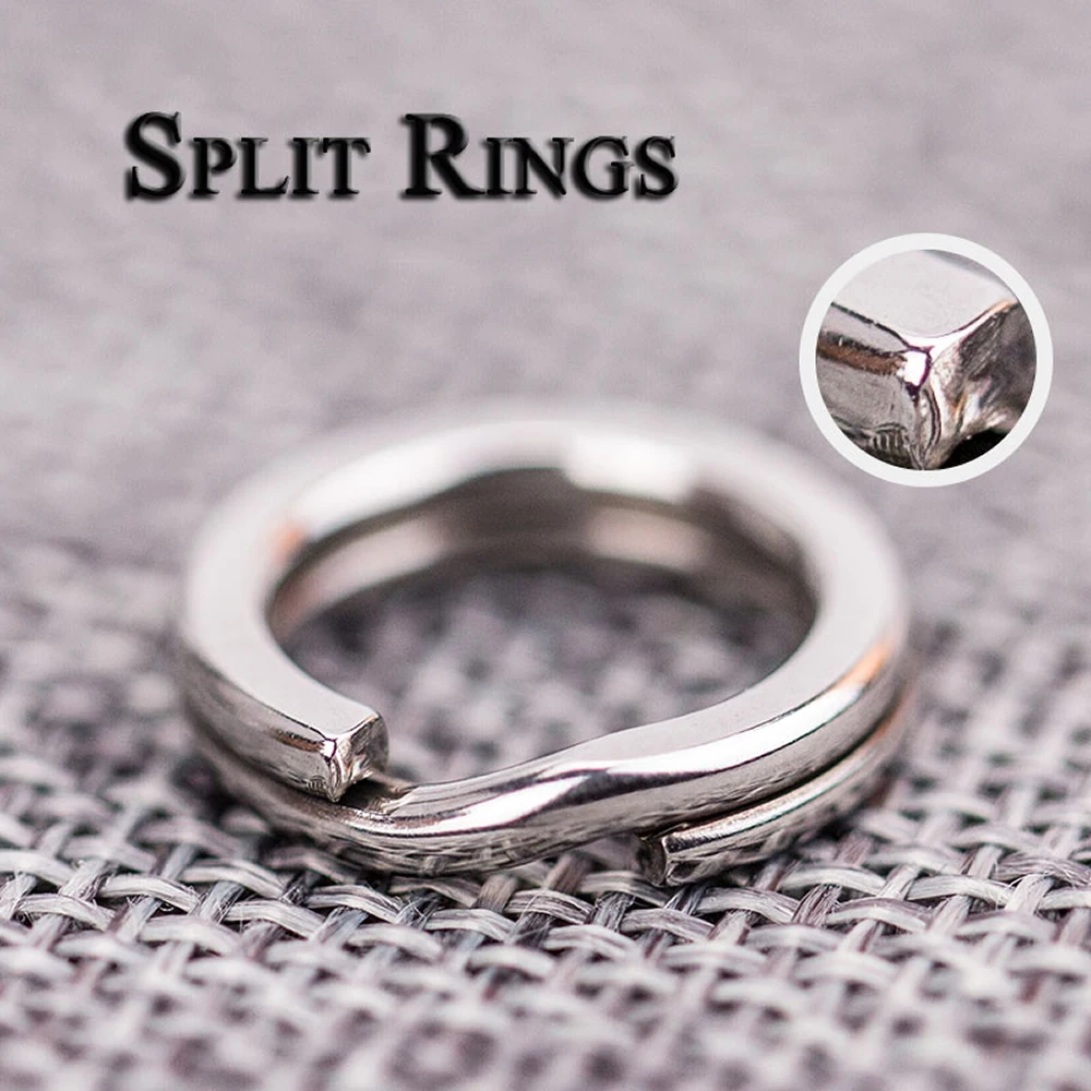 Atsuim-anillo dividido de pesca de 100 piezas, acero inoxidable 304, diámetro de 4mm a 14mm, resistente, Conector de doble anillo de asistencia - imagen 4