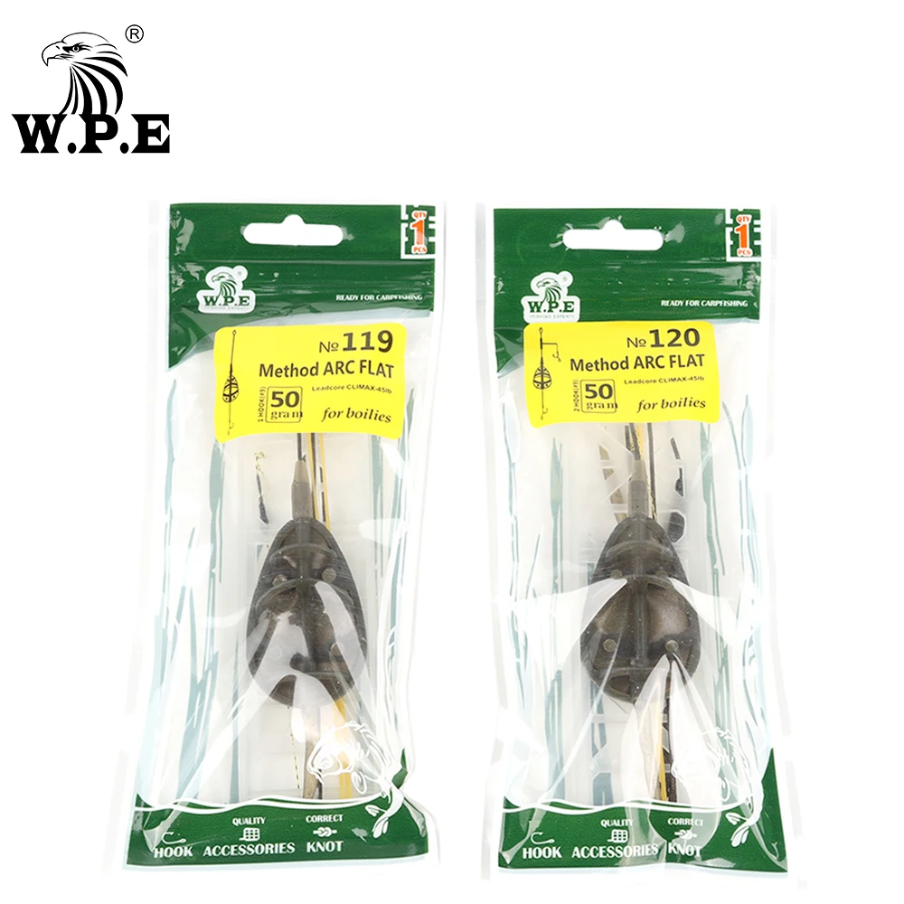 W.P.E-pesca de carpa, 1 unidad, 40g-80g, método de grupo de pesca de carpa europea, alimentador, taladro, núcleo de pelo, método de alambre, aparejos de pesca de arco plano