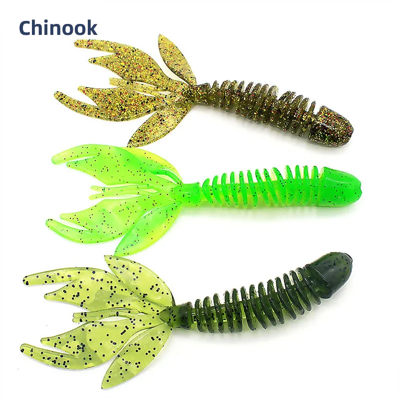 Chinook Split Tail Paddle Tail Swimbait Señuelo de cebo suave - Cebo fino de silicona Cangrejo Wobblers Verme para pescar - imagen 3