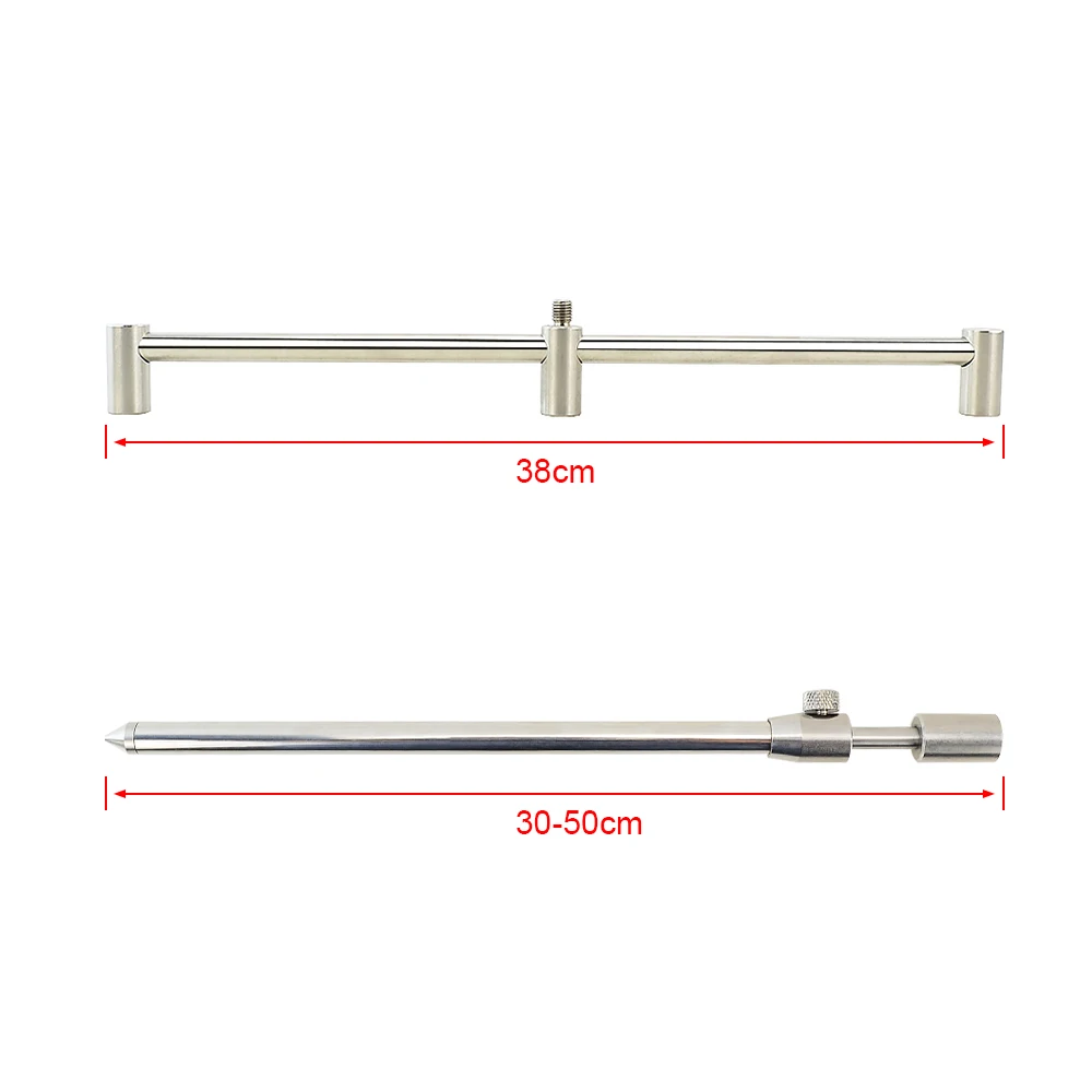 1 Juego de varillas de Banco de acero inoxidable para pesca de carpa y barra de zumbido para 3 varillas. - imagen 3