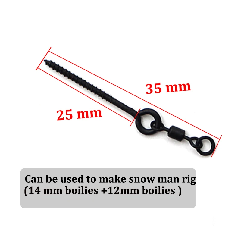 10 Uds tornillo Boilie con anillo mirco giratorio para Ronnie Rig d-rig Chod Rig Terminal aparejos cebo soporte tornillo accesorio de pesca de carpa - imagen 3