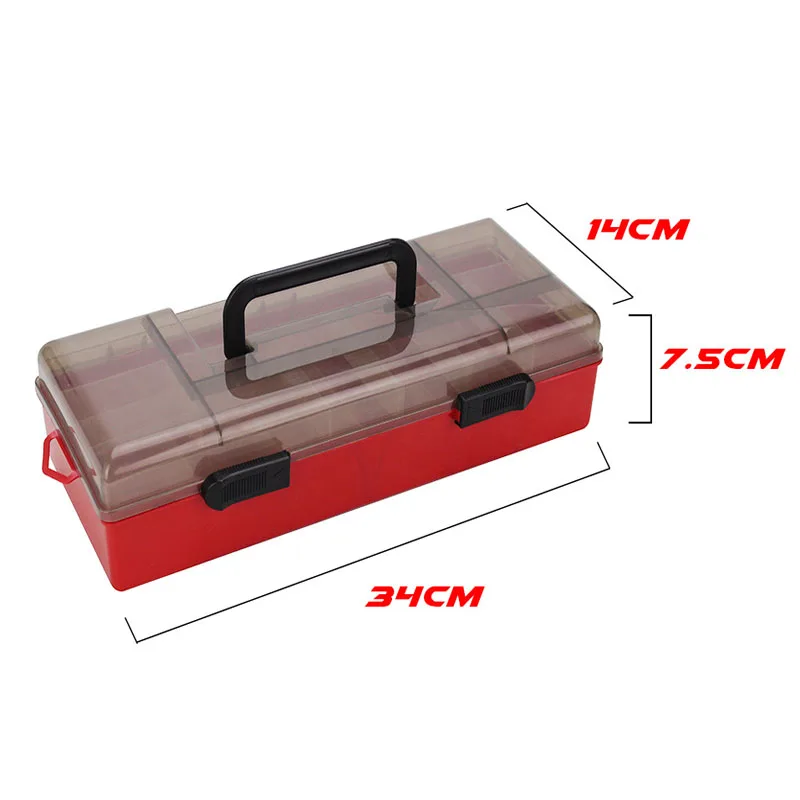 Caja de aparejos de pesca de doble capa de plástico de gran capacidad, anzuelo de cebo para accesorios de peces, caja de almacenamiento de herramientas de pesca de carpa - imagen 5