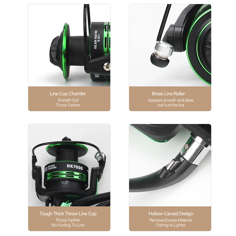 Mosodo-carrete de pesca giratorio doble de alta velocidad, Ratio de engranaje, carretes de pesca de carpa, mano izquierda/derecha - imagen 5