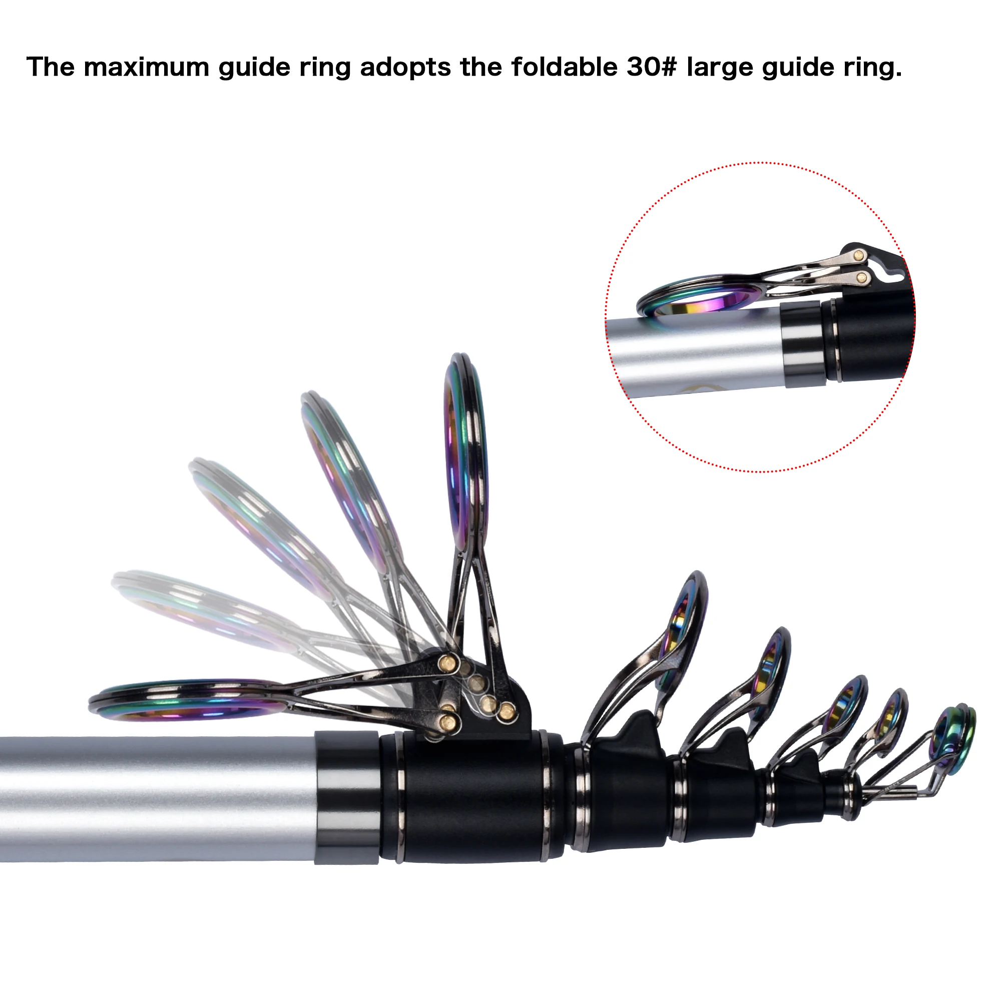 FELENHAI-caña de pescar telescópica giratoria, 3,9/4,2/4,5/5,0 m, 30T, potencia de carbono, 150g, 200g, para Surfcasting, viaje, mar, carpa - imagen 3